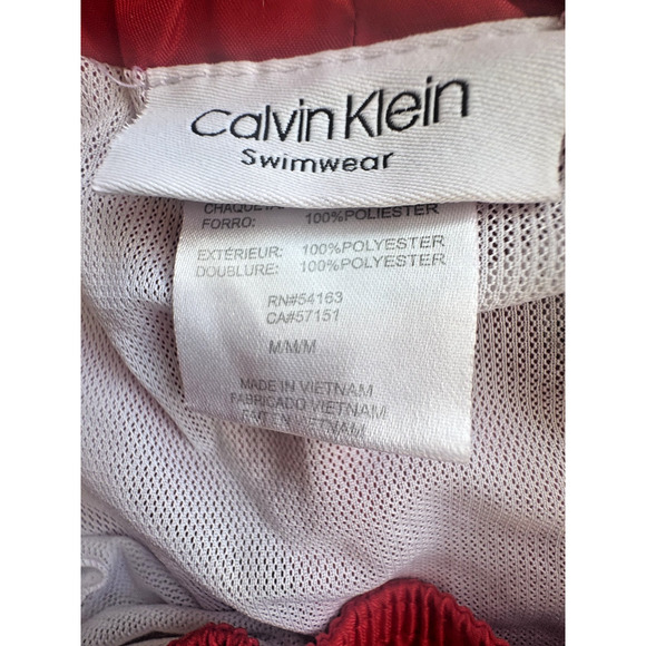 Calvin Klein Red & Black Men's Swim Trunks Baggies Shorts sz Medium - Picture 2 of 3